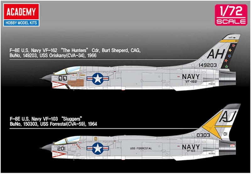 Academy USN F-8E VF-162 ""The Hunters"" Model Kit - Image 5